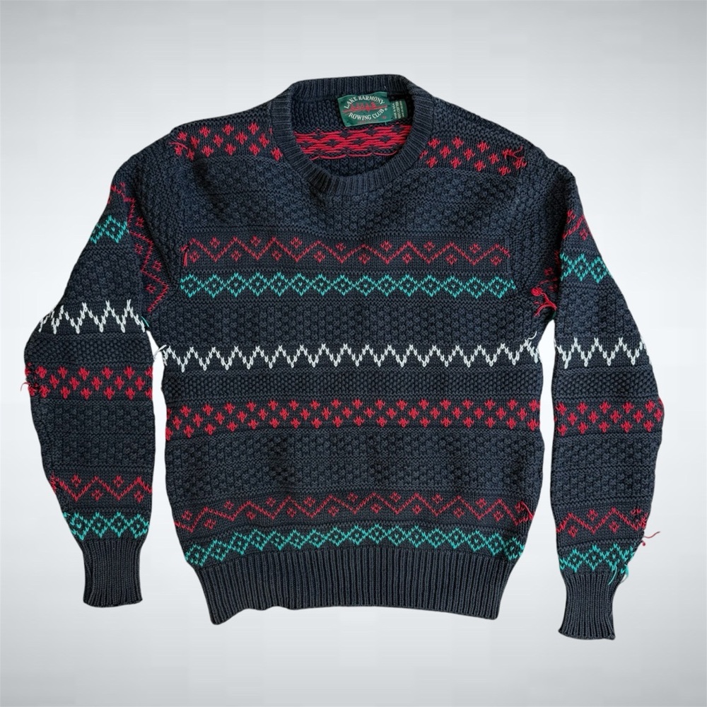 Vintage Lake Harmony Rowing Club Crew Knit Sweater